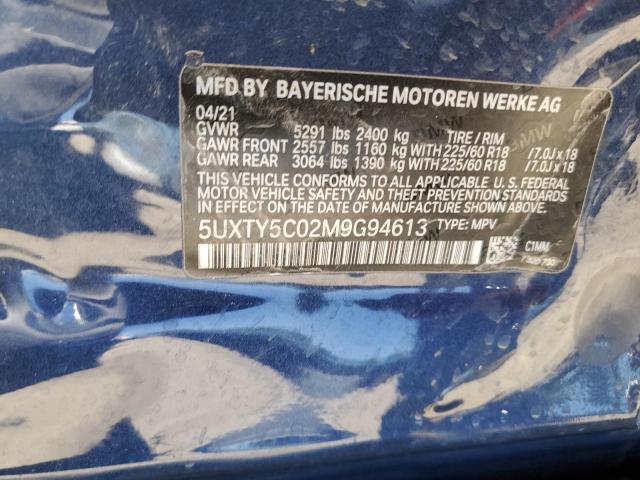 5UXTY5C02M9G94613 - 2021 BMW X3 XDRIVE30I TAN photo 13