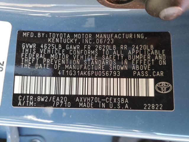4T1G31AK6PU056793 - 2023 TOYOTA CAMRY SE NIGHT SHADE BLUE photo 12