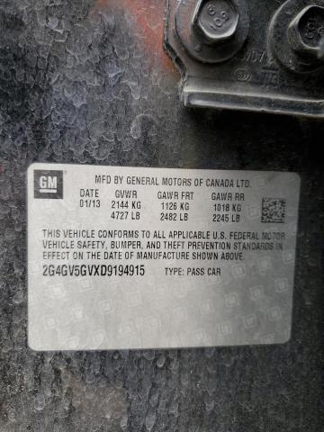 2G4GV5GVXD9194915 - 2013 BUICK REGAL GS BLACK photo 13