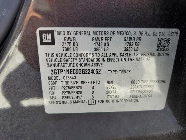 3GTP1NEC9GG224062 - 2016 GMC SIERRA C1500 SLT BLACK photo 13