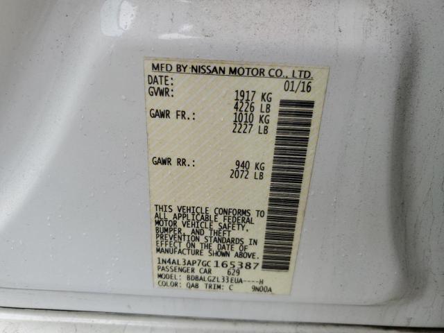 1N4AL3AP7GC165387 - 2016 NISSAN ALTIMA 2.5 WHITE photo 13