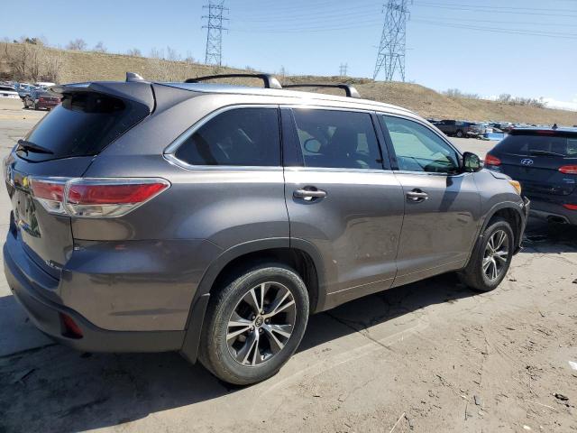 5TDJKRFHXGS308395 - 2016 TOYOTA HIGHLANDER XLE GRAY photo 3