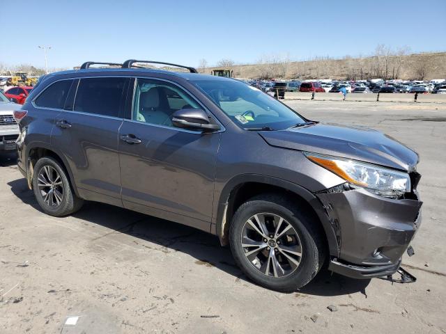 5TDJKRFHXGS308395 - 2016 TOYOTA HIGHLANDER XLE GRAY photo 4