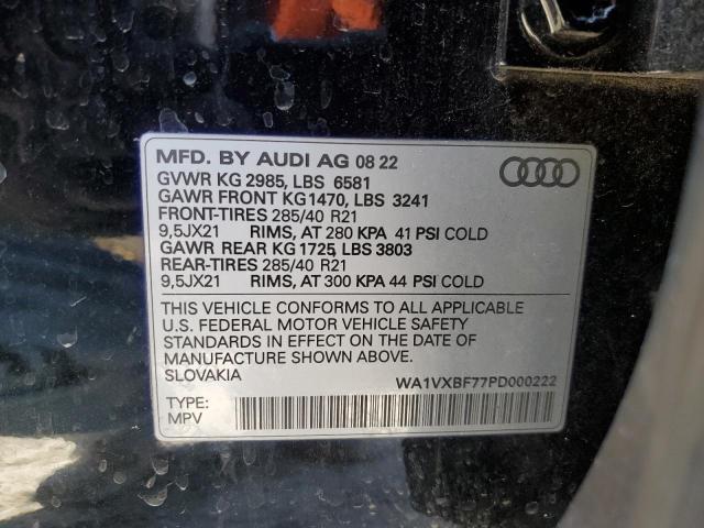 WA1VXBF77PD000222 - 2023 AUDI Q7 PRESTIGE BLACK photo 13