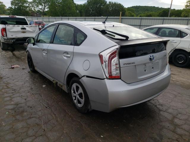 JTDKN3DUXD5574655 - 2013 TOYOTA PRIUS SILVER photo 2