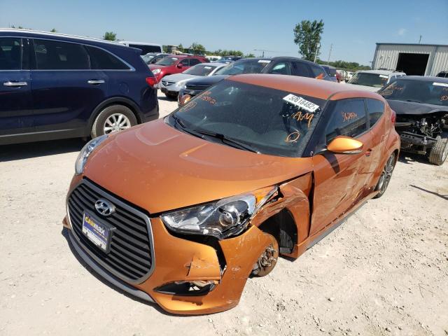 KMHTC6AE1GU275912 - 2016 HYUNDAI VELOSTER TURBO ORANGE photo 2