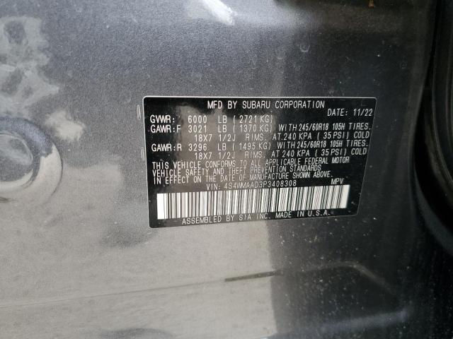 4S4WMAAD3P3408308 - 2023 SUBARU ASCENT GRAY photo 12