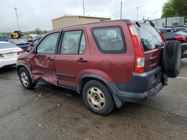 JHLRD68516C002154 - 2006 HONDA CR-V LX RED photo 2