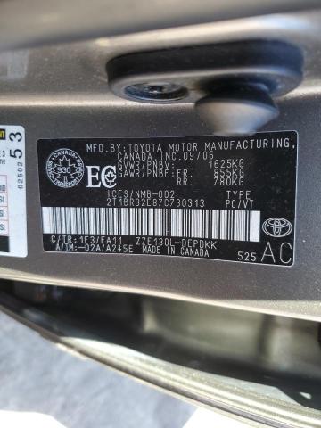 2T1BR32E87C730313 - 2007 TOYOTA COROLLA CE GRAY photo 12