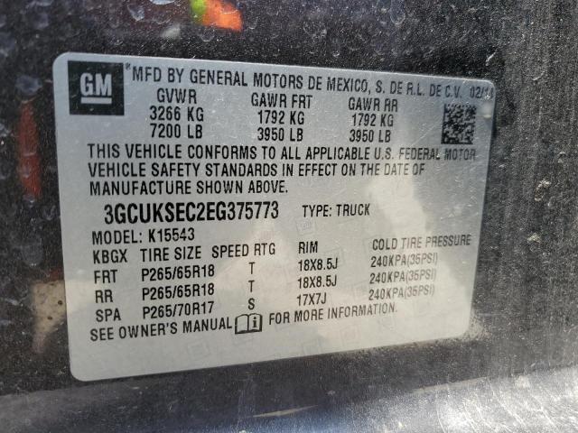 3GCUKSEC2EG375773 - 2014 CHEVROLET SILVERADO K1500 LTZ CHARCOAL photo 13