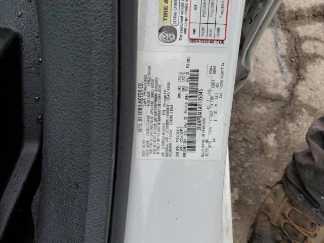 3FAHP0JA1AR105045 - 2010 FORD FUSION SEL WHITE photo 12