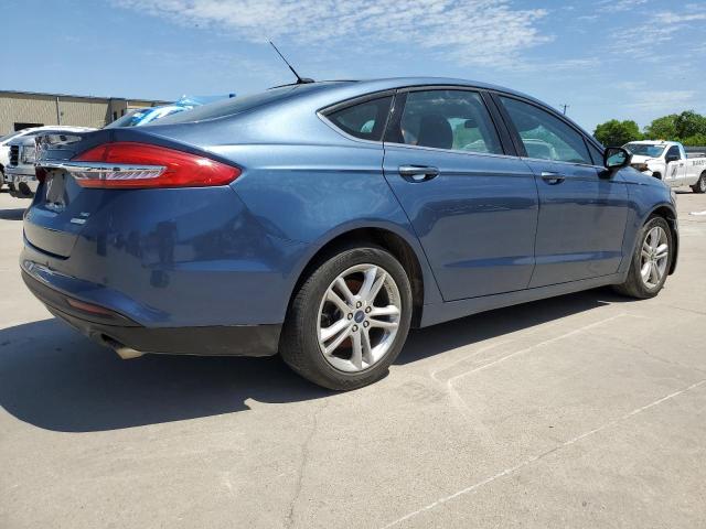 3FA6P0HD9JR267576 - 2018 FORD FUSION SE BLUE photo 3