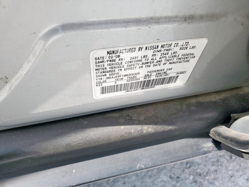 JNKAJ09F18M359305 - 2008 INFINITI EX35 BASE 灰色 照片 12