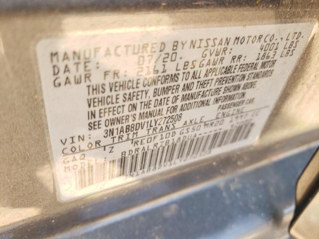 3N1AB8DV1LY272508 - 2020 NISSAN SENTRA SR GRAY photo 12