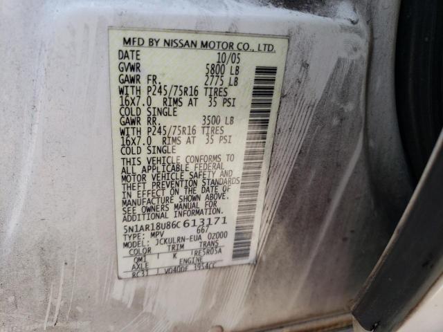 5N1AR18U86C613171 - 2006 NISSAN PATHFINDER LE 白色 照片 13