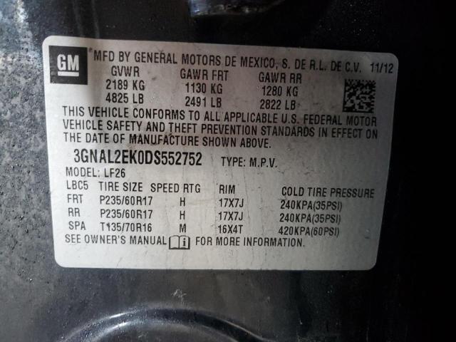 3GNAL2EK0DS552752 - 2013 CHEVROLET CAPTIVA LS ნაცრისფერი ფოტო 14