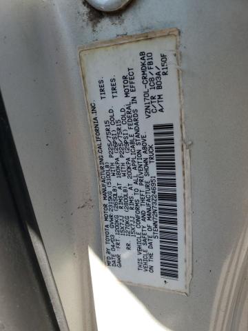 5TEWN72N73Z246951 - 2003 TOYOTA TACOMA XTRACAB SILVER photo 12