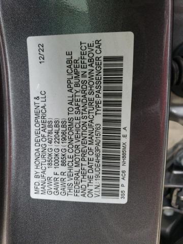 19UDE4H63PA015763 - 2023 ACURA INTEGRA A-SPEC TECH CHARCOAL photo 12