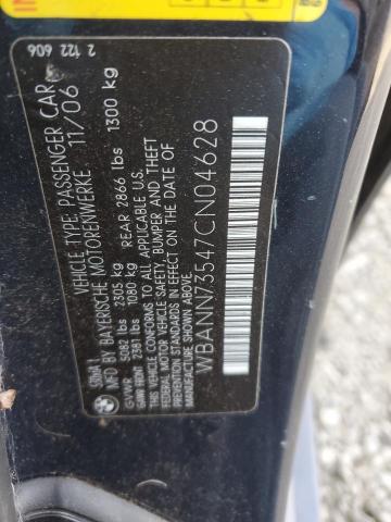 WBANN73547CN04628 - 2007 BMW 530 XIT BLUE photo 12