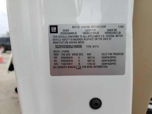 5GZEV23D39J166696 - 2009 SATURN OUTLOOK XR თეთრი ფოტო 12