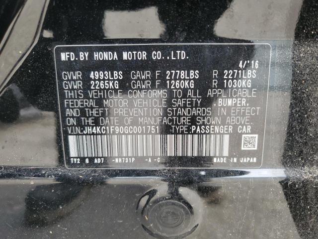 JH4KC1F90GC001751 - 2016 ACURA RLX ADVANCE BLACK photo 12