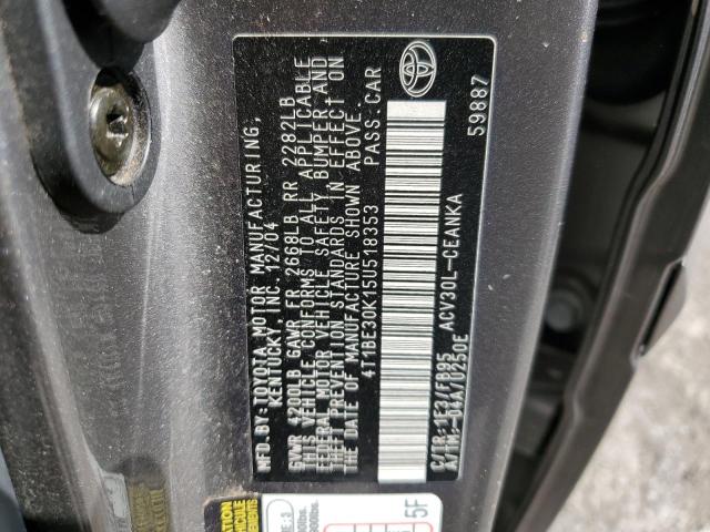 4T1BE30K15U518353 - 2005 TOYOTA CAMRY LE GRAY photo 13