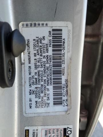 1NXBR30E06Z574865 - 2006 TOYOTA COROLLA CE SILVER photo 12