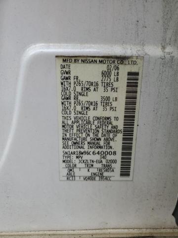 5N1AR18W96C640008 - 2006 NISSAN PATHFINDER LE 白色 照片 13