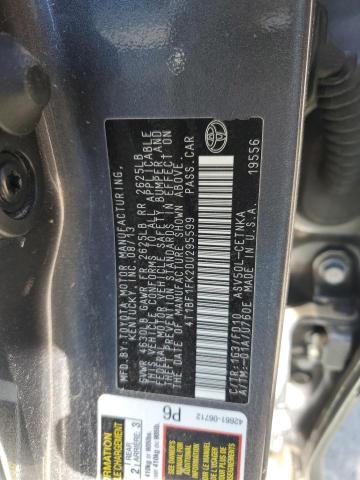 4T1BF1FK2DU295599 - 2013 TOYOTA CAMRY L CHARCOAL photo 12