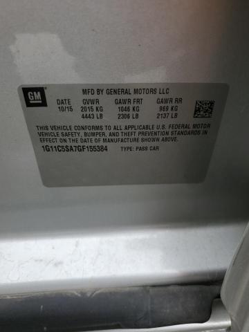 1G11C5SA7GF155384 - 2016 CHEVROLET MALIBU LIM LT 银色 照片 12