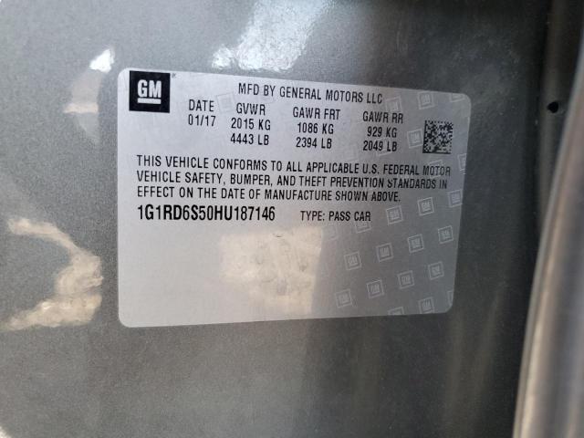 1G1RD6S50HU187146 - 2017 CHEVROLET VOLT PREMIER SILVER photo 12