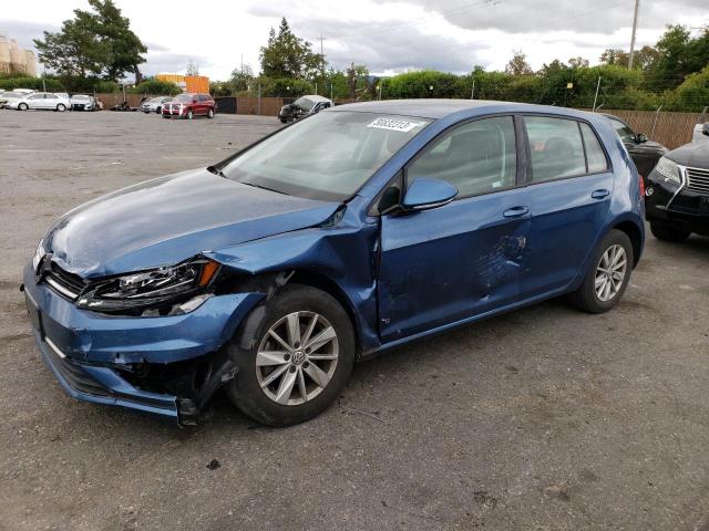 3VWW57AU5KM030744 - 2019 VOLKSWAGEN GOLF S BLUE photo 1