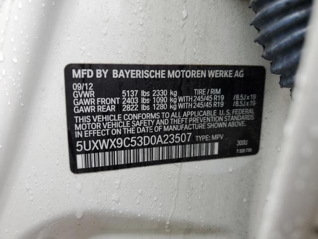 5UXWX9C53D0A23507 - 2013 BMW X3 XDRIVE28I WHITE photo 13