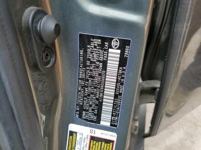 4T1BK1EB8DU068270 - 2013 TOYOTA AVALON BASE 灰色 照片 12