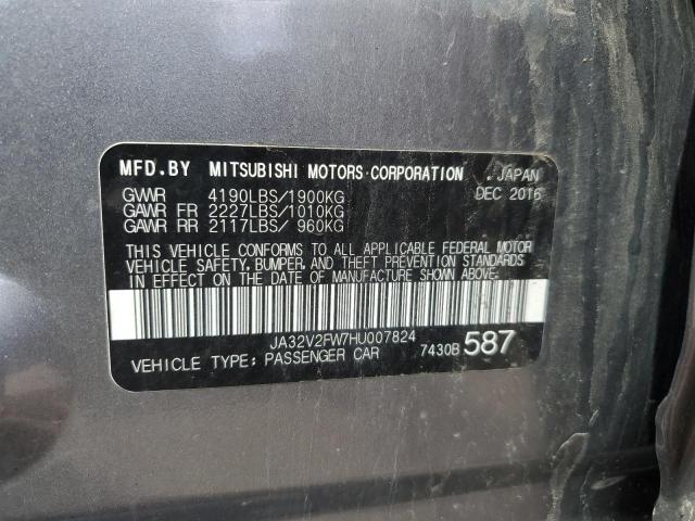 JA32V2FW7HU007824 - 2017 MITSUBISHI LANCER ES GRAY photo 12