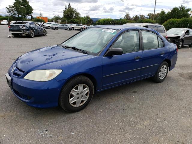 2HGES16335H537151 - 2005 HONDA CIVIC DX VP BLUE photo 1