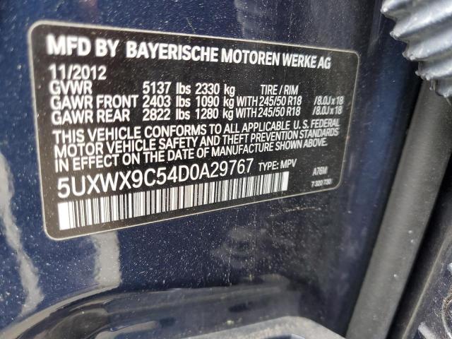 5UXWX9C54D0A29767 - 2013 BMW X3 XDRIVE28I BLUE photo 13