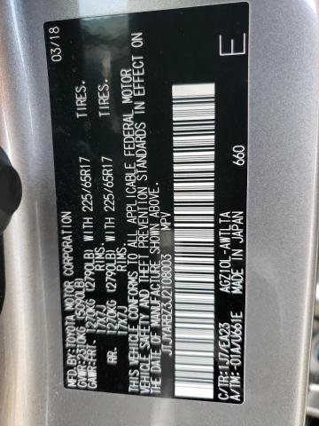 JTJYARBZ3J2108003 - 2018 LEXUS NX 300 BASE ვერცხლისფერი ფოტო 13