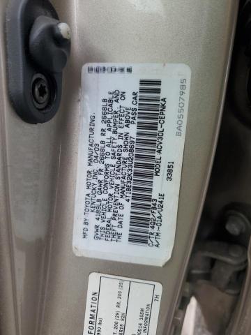 4T1BE32K33U208697 - 2003 TOYOTA CAMRY LE GOLD photo 12