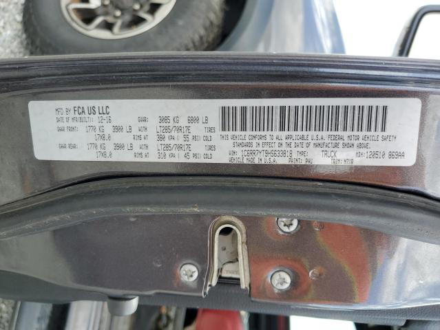 1C6RR7YT9HS633818 - 2017 RAM 1500 REBEL ნაცრისფერი ფოტო 12