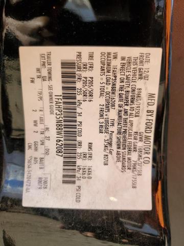 1FAHP35N88W162087 - 2008 FORD FOCUS SE BLACK photo 12