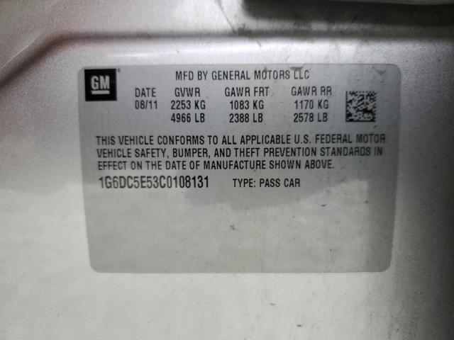 1G6DC5E53C0108131 - 2012 CADILLAC CTS SILVER photo 12