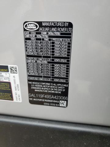 SAL119F49SA423066 - 2025 LAND ROVER RANGE ROVE AUTOBIOGRAPHY GRAY photo 12