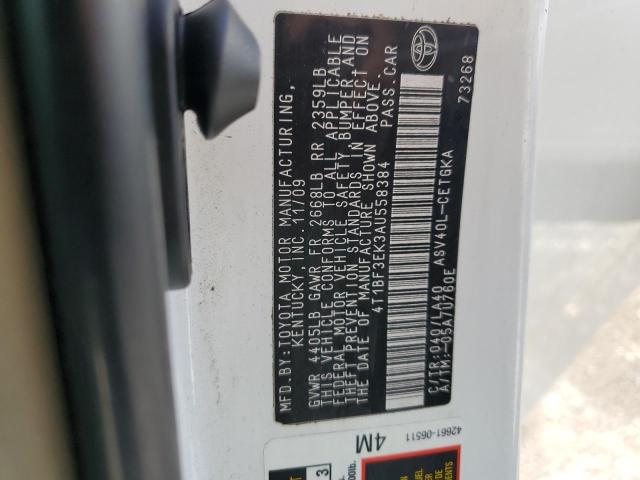 4T1BF3EK3AU558384 - 2010 TOYOTA CAMRY BASE WHITE photo 12