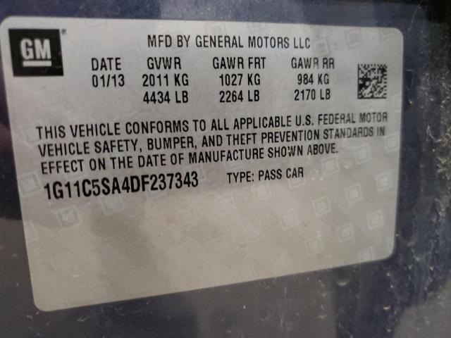 1G11C5SA4DF237343 - 2013 CHEVROLET MALIBU 1LT BLUE photo 12