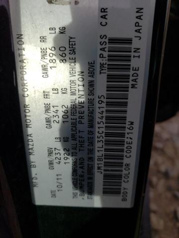 JM1BL1L35C1544195 - 2012 MAZDA SPEED 3 BLACK photo 12