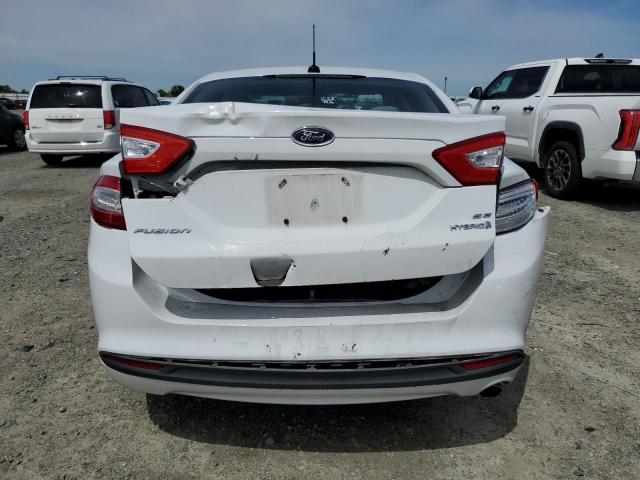 3FA6P0LU7ER220558 - 2014 FORD FUSION SE HYBRID WHITE photo 6