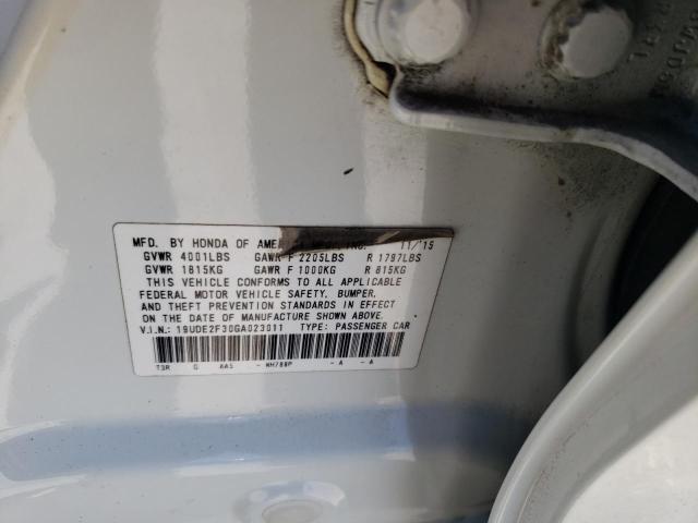 19UDE2F30GA023011 - 2016 ACURA ILX BASE WATCH PLUS WHITE photo 12