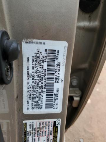 2T1BR32E54C248569 - 2004 TOYOTA COROLLA CE TAN photo 12