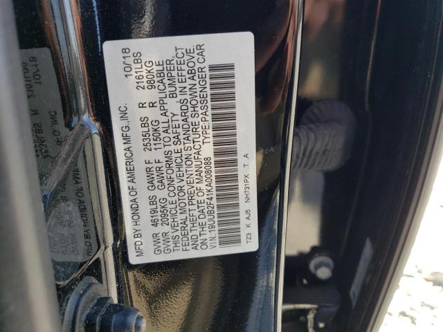 19UUB2F41KA008088 - 2019 ACURA TLX TECHNOLOGY BLACK photo 13